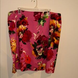 Talbots Pink Floral Pencil Skirt
